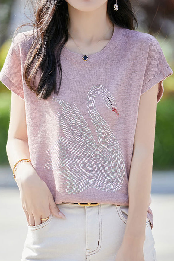 Stijlvol T-shirt met Zwaan print