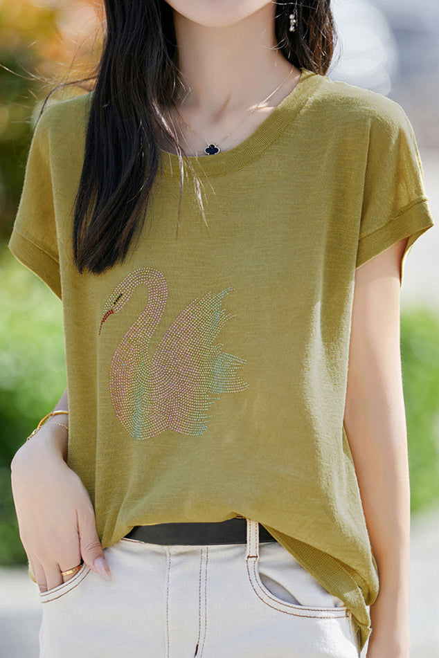 Stijlvol T-shirt met Zwaan print