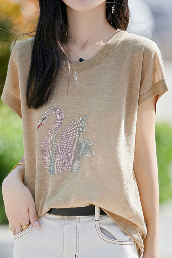 Stijlvol T-shirt met Zwaan print
