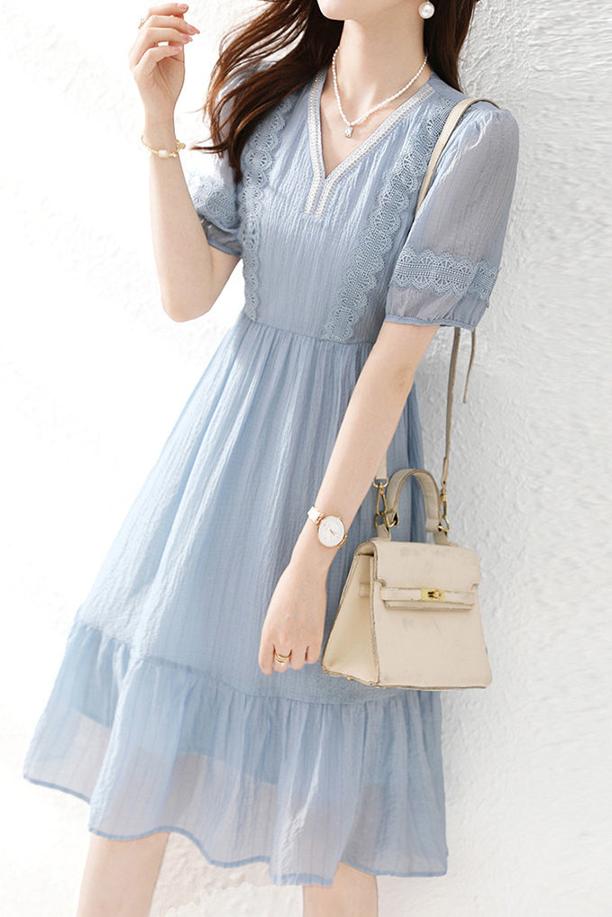 Chiffon Jurk met Kant