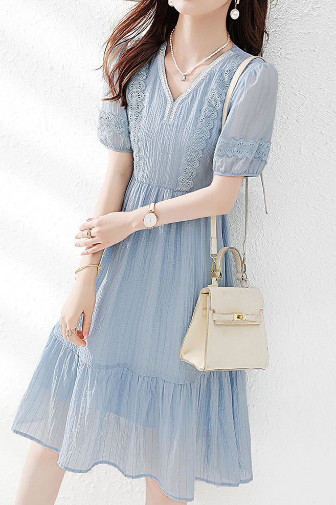 Chiffon Jurk met Kant
