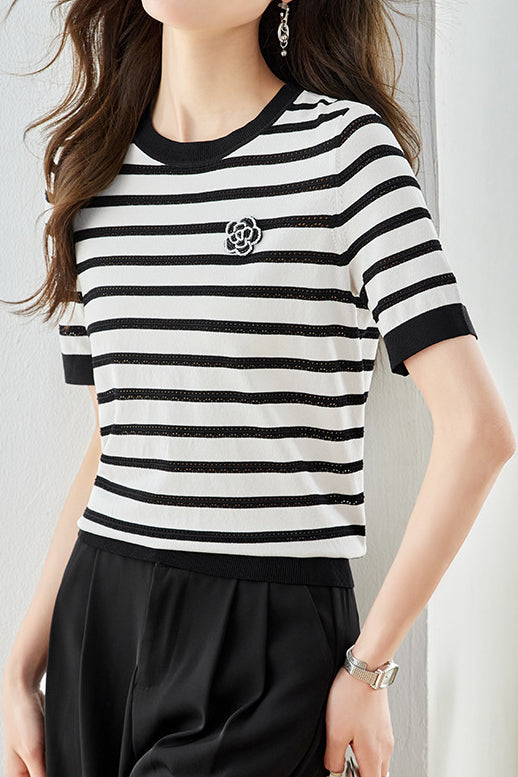 Casual T-Shirt met Strepen