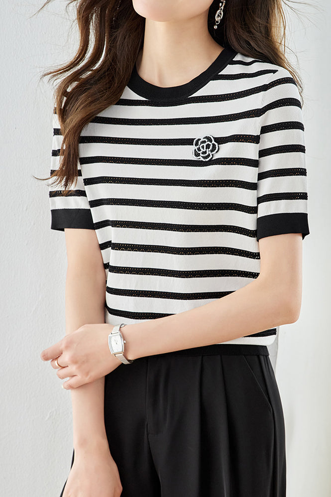 Casual T-Shirt met Strepen