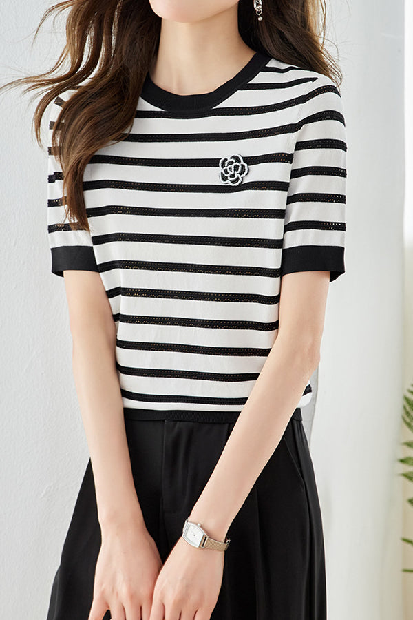 Casual T-Shirt met Strepen