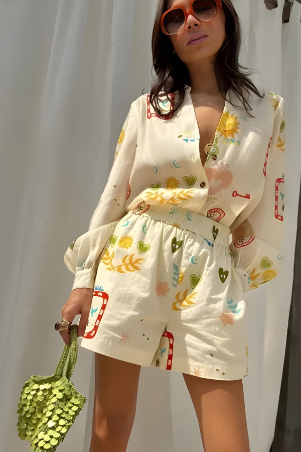 LACEY | SET MET LANGE MOUWEN EN SHORTS