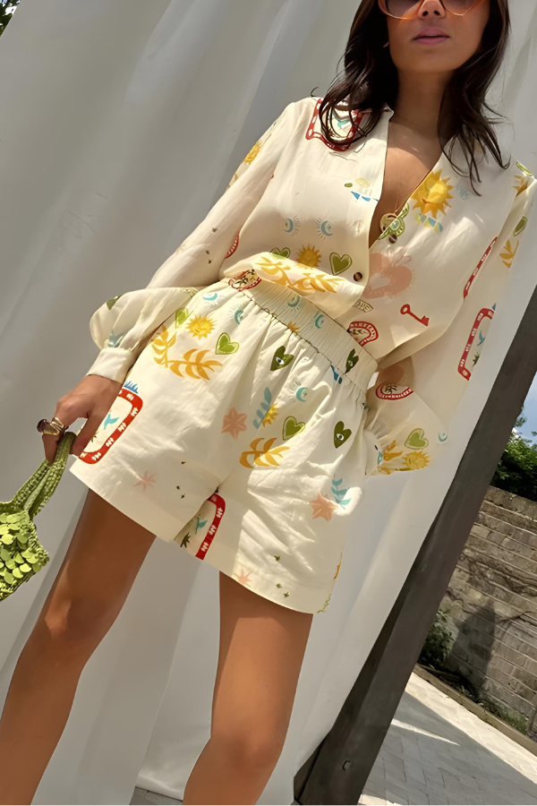 LACEY | SET MET LANGE MOUWEN EN SHORTS