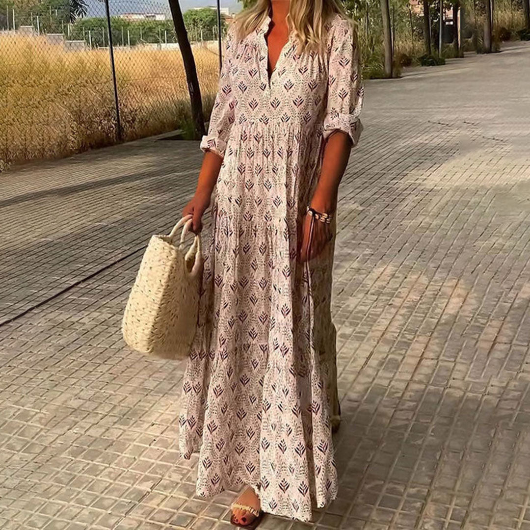 Vivian | Printed Boho Maxi Dress