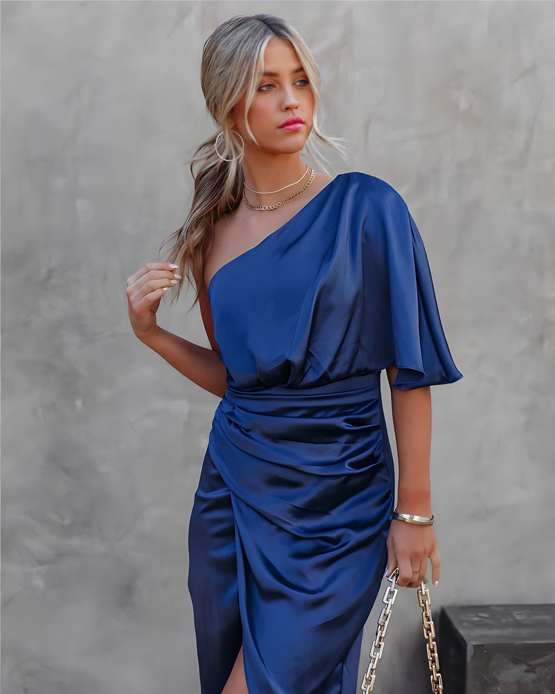 Noémie elegante jurk met één mouw