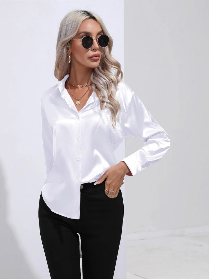 ROMY | Satijnen V-Hals Blouse