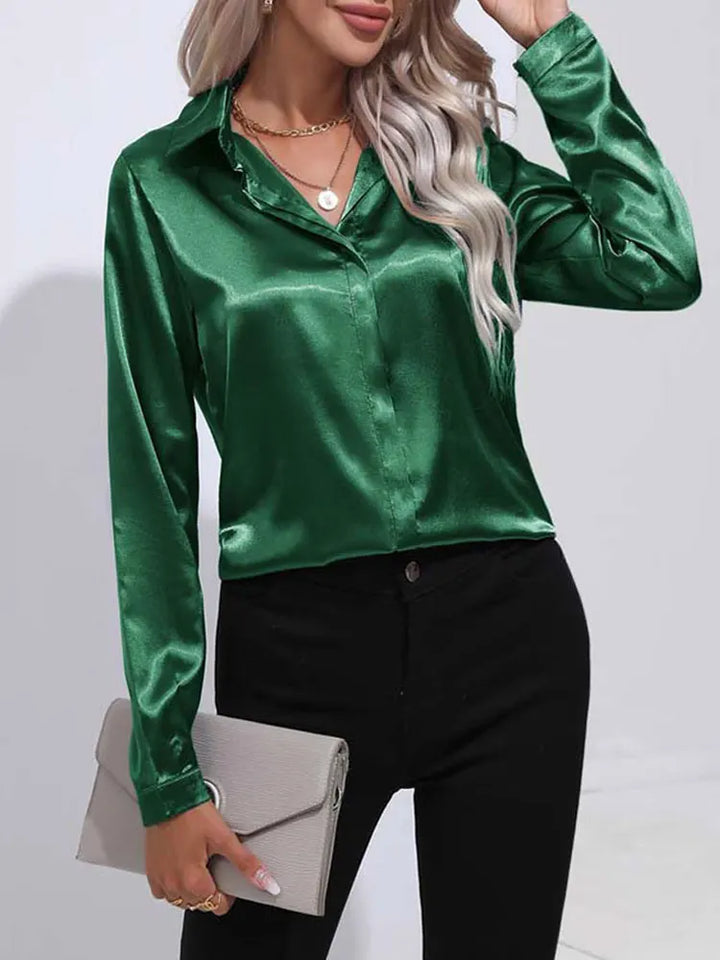 ROMY | Satijnen V-Hals Blouse