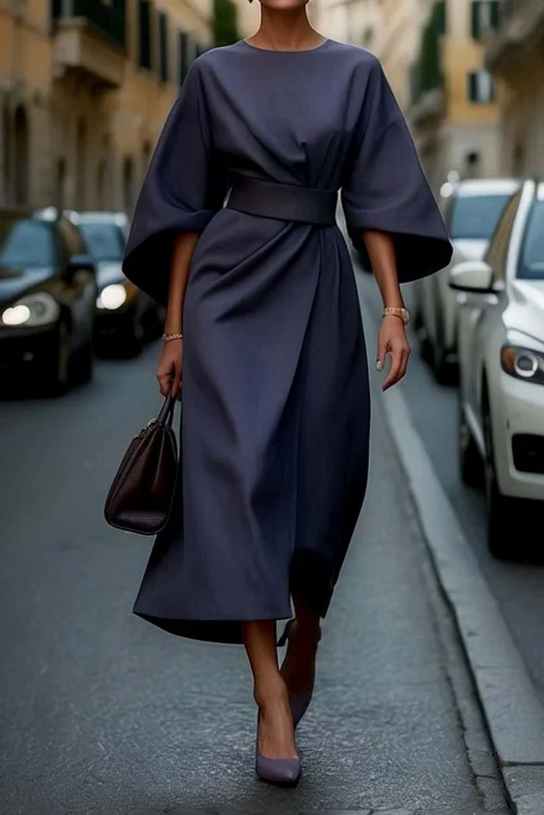 MONIQUE - ELEGANTE JURK MET LANTAARNMOUWEN