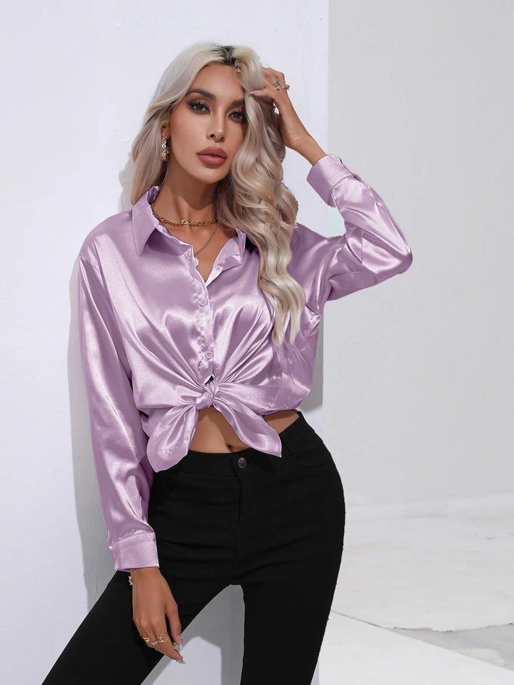 ROMY | Satijnen V-Hals Blouse