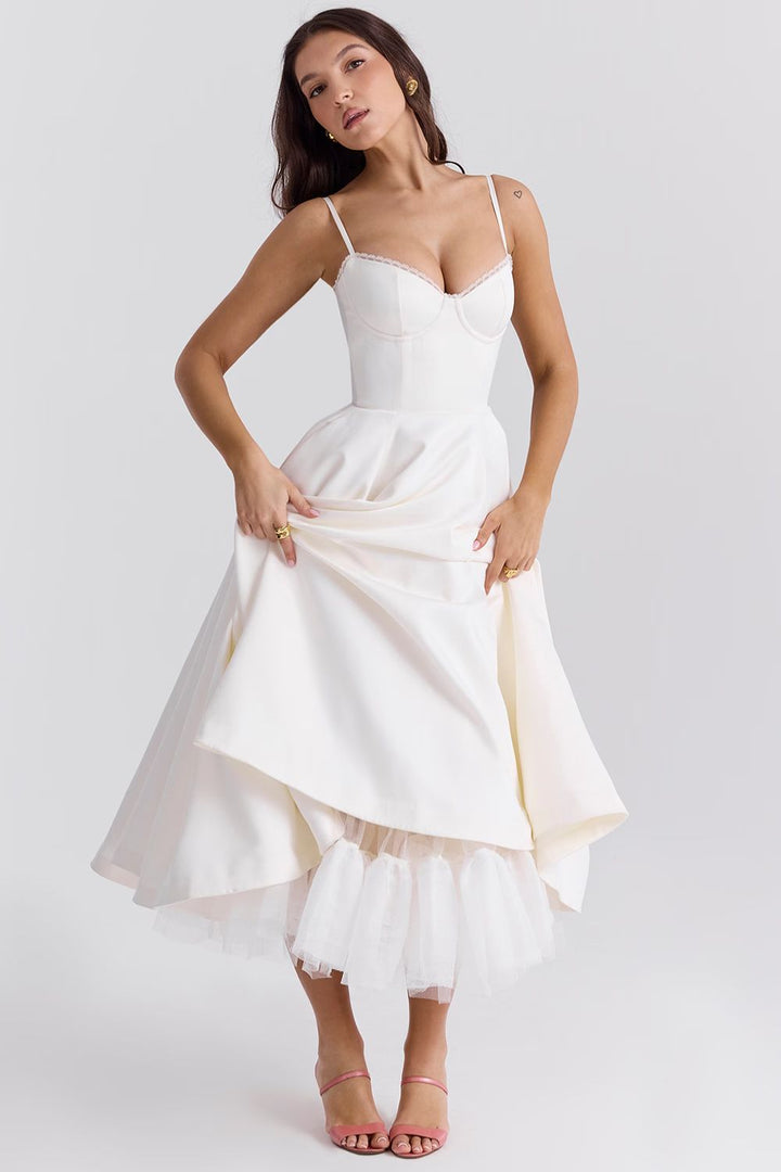 Cordelia | Elegant Tulle Detail Dress