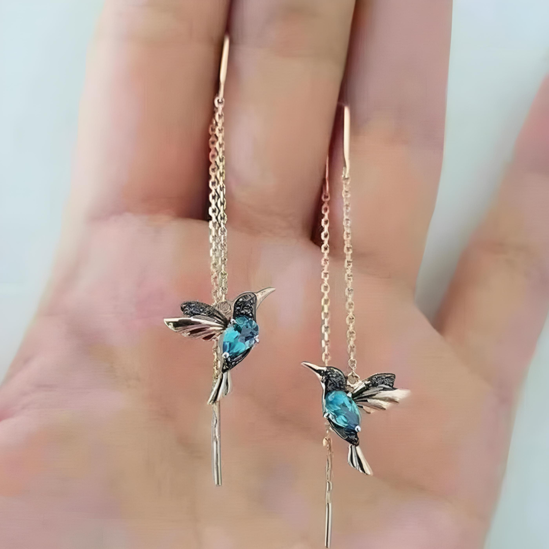 Kolibrie Emaille & Zirkonia oorbellen