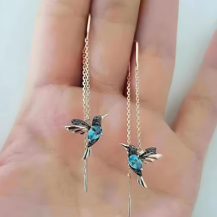 Kolibrie Emaille & Zirkonia oorbellen