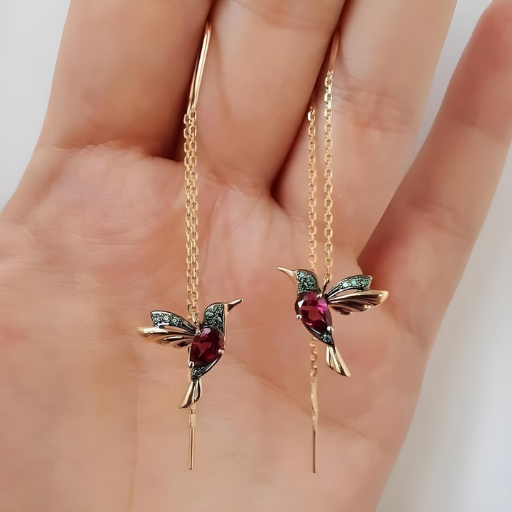 Kolibrie Emaille & Zirkonia oorbellen