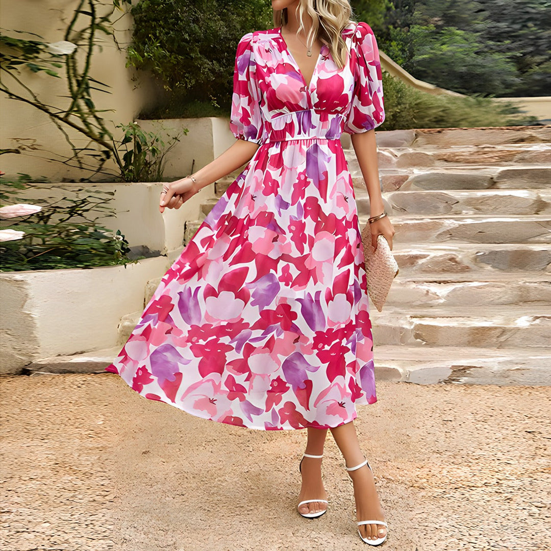 Isolde - Midi Dress with V-Neck