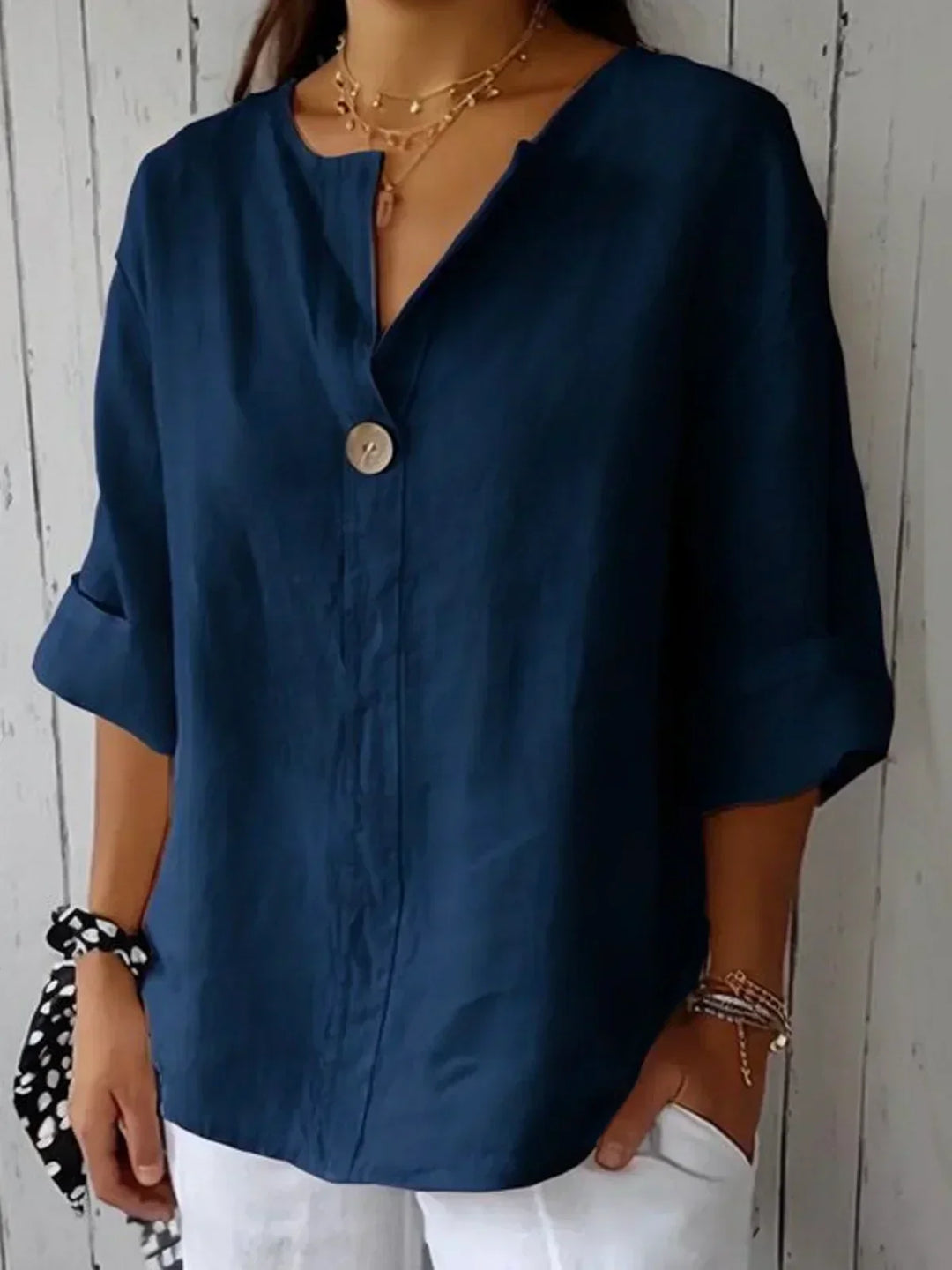 Jessa™ - Relaxed V-Neck Blouse