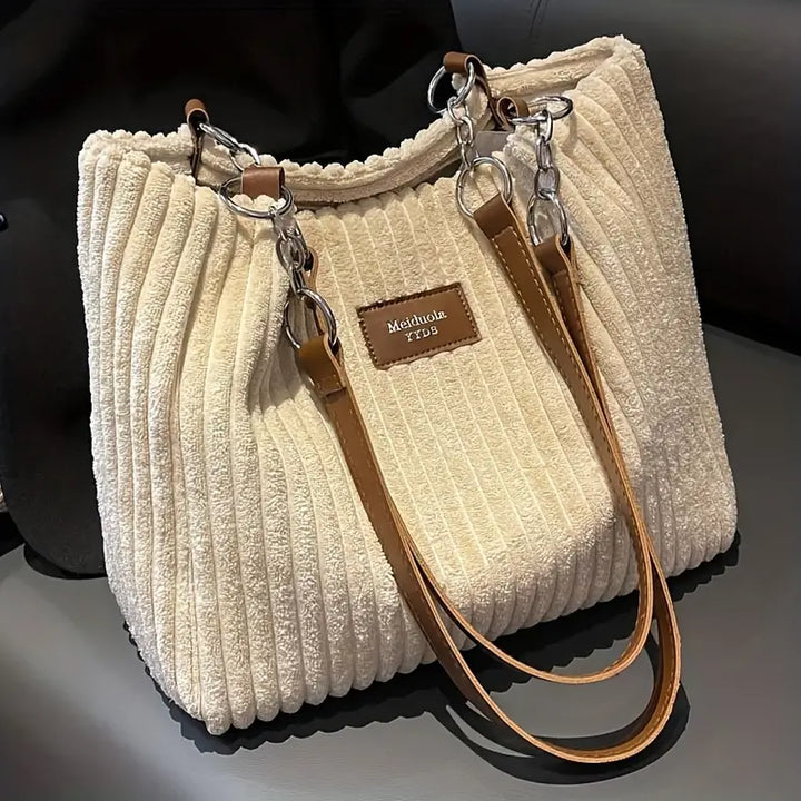 Layla™ - Elegante Corduroy Tote Bag