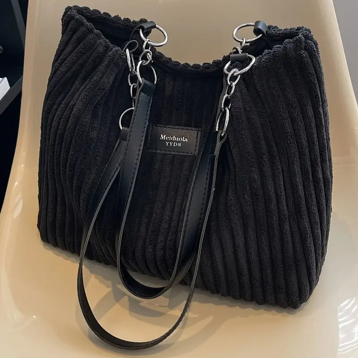 Layla™ - Elegante Corduroy Tote Bag