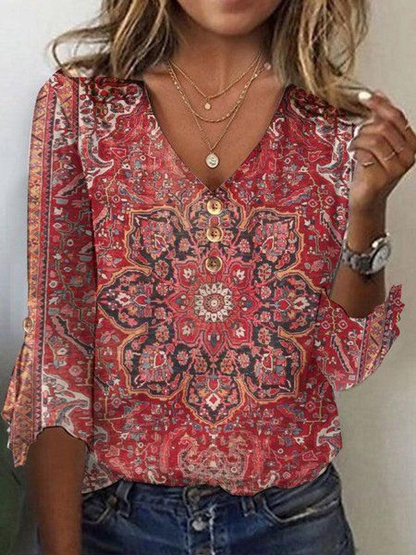 Karina™ - Retro Bohemian Blouse