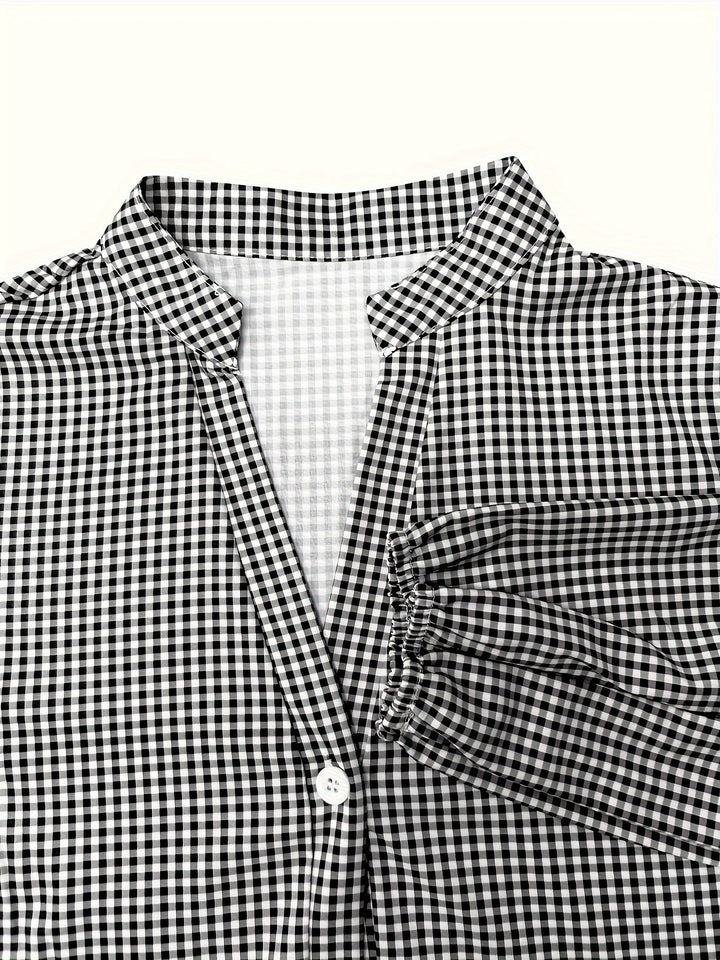 Rose | Gingham Button-Up Tiered Dress