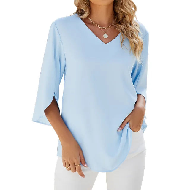 CARA - Blouse with V-Neck