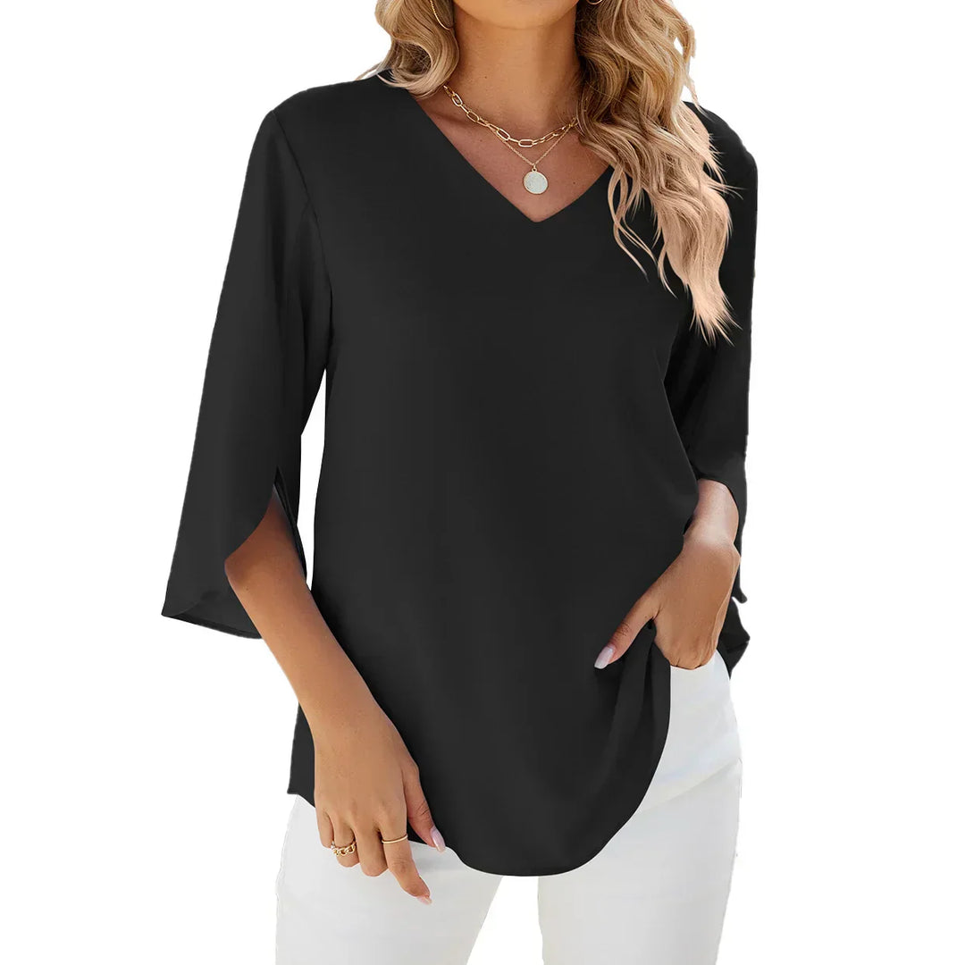 CARA - Blouse with V-Neck