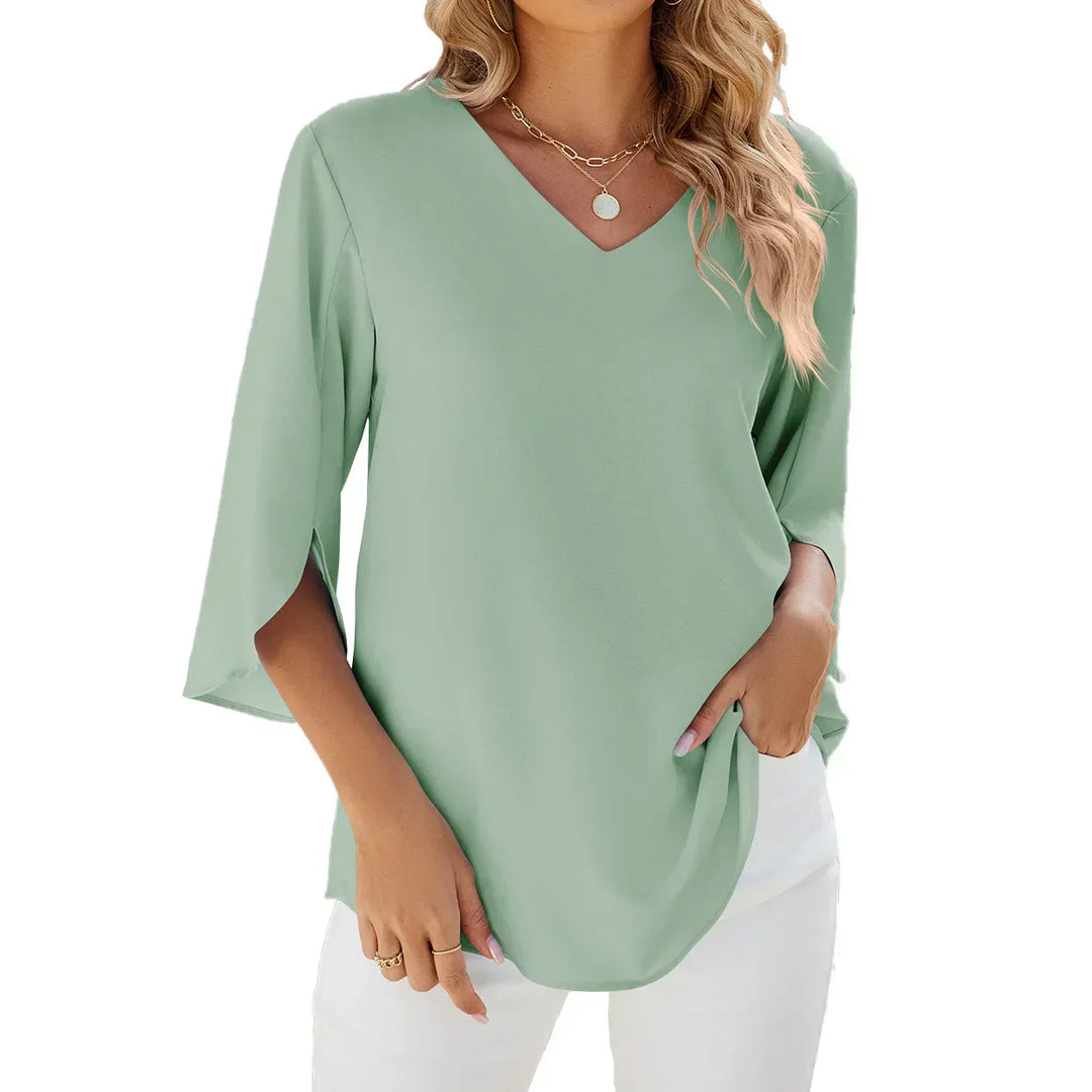 CARA - Blouse with V-Neck