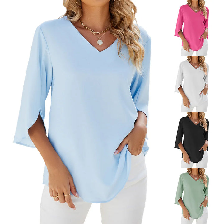 CARA - Blouse with V-Neck