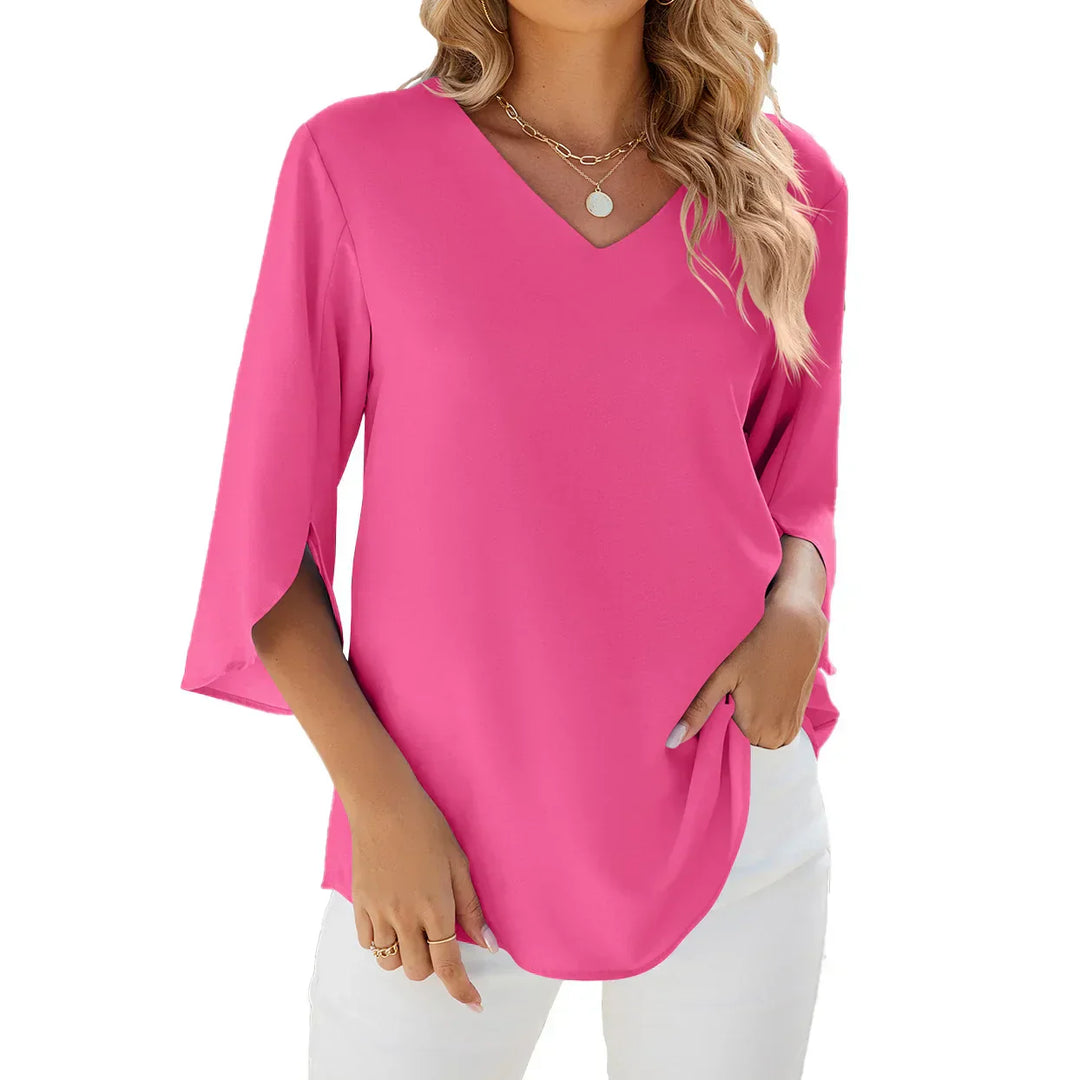 CARA - Blouse with V-Neck