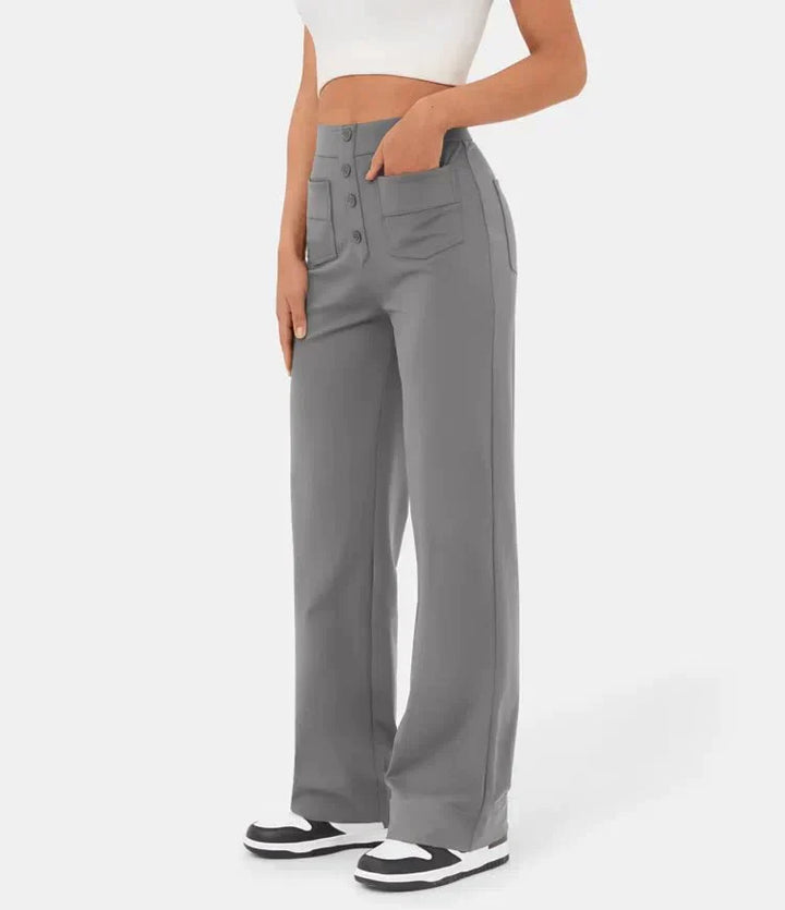 Cate | Elastische broek met hoge Taille | 1+1 GRATIS