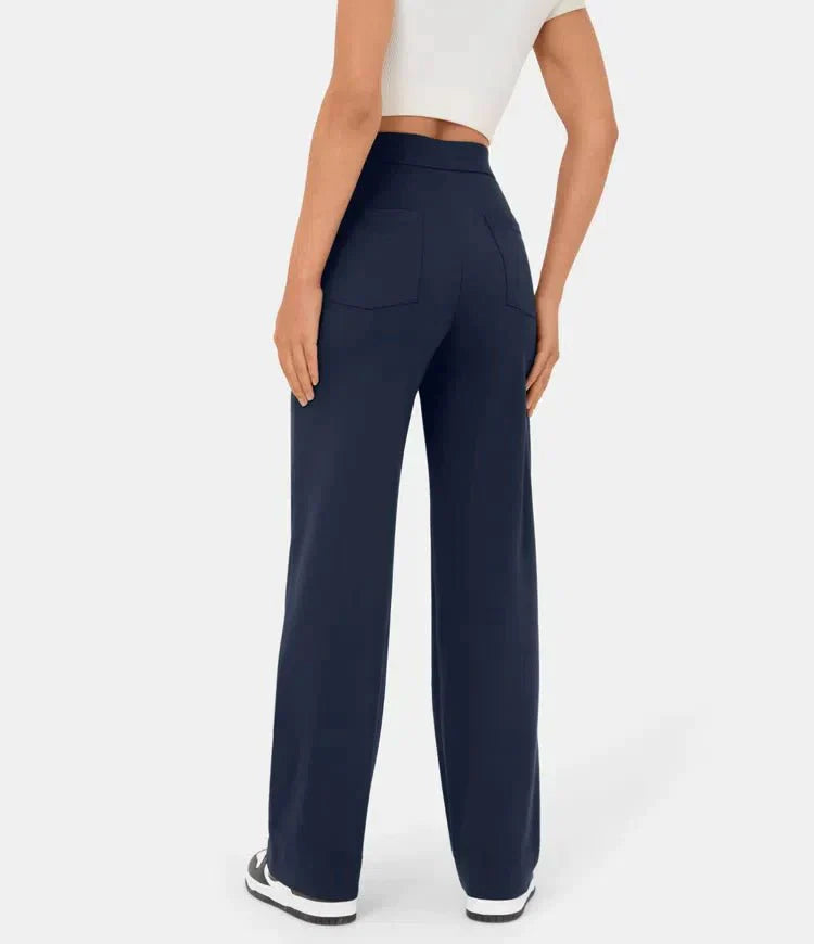 Cate | Elastische broek met hoge Taille | 1+1 GRATIS