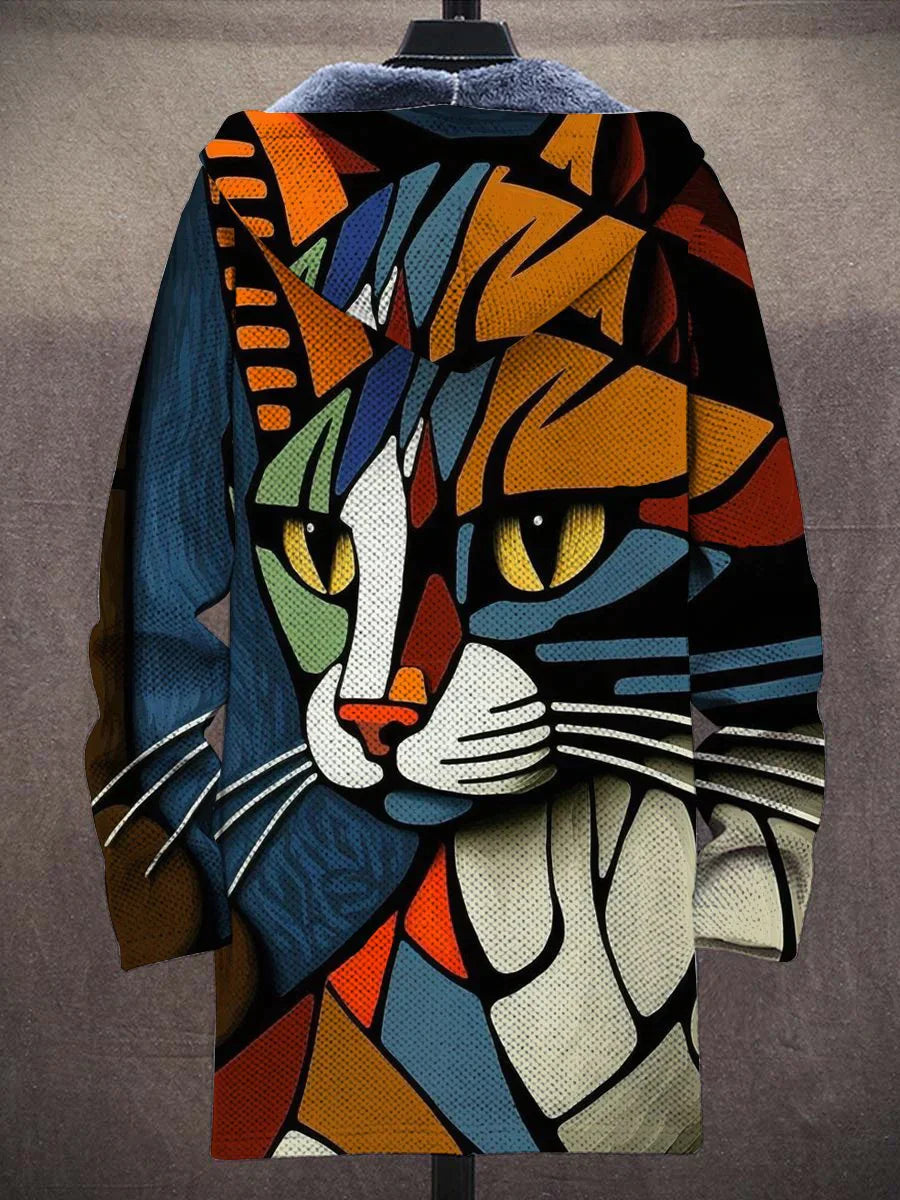 Charlie® - Stylish warm fleece jacket with cat print
