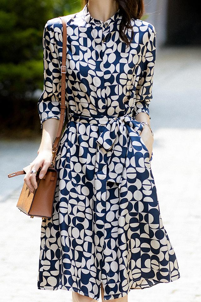 Jurk met Geometrische Print
