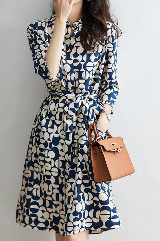Jurk met Geometrische Print