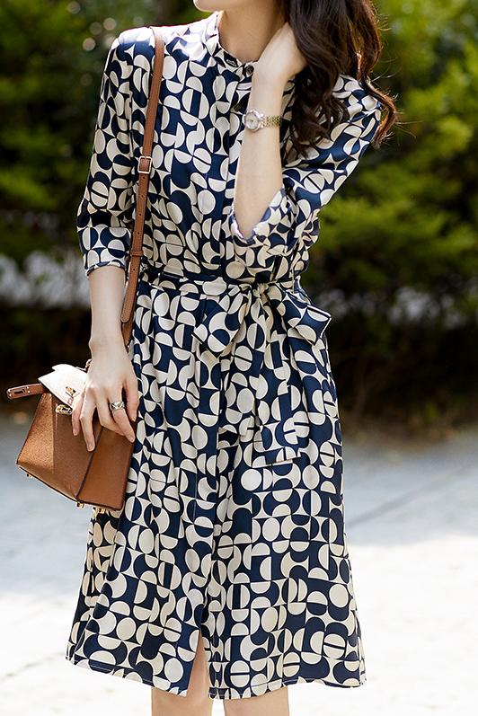 Jurk met Geometrische Print