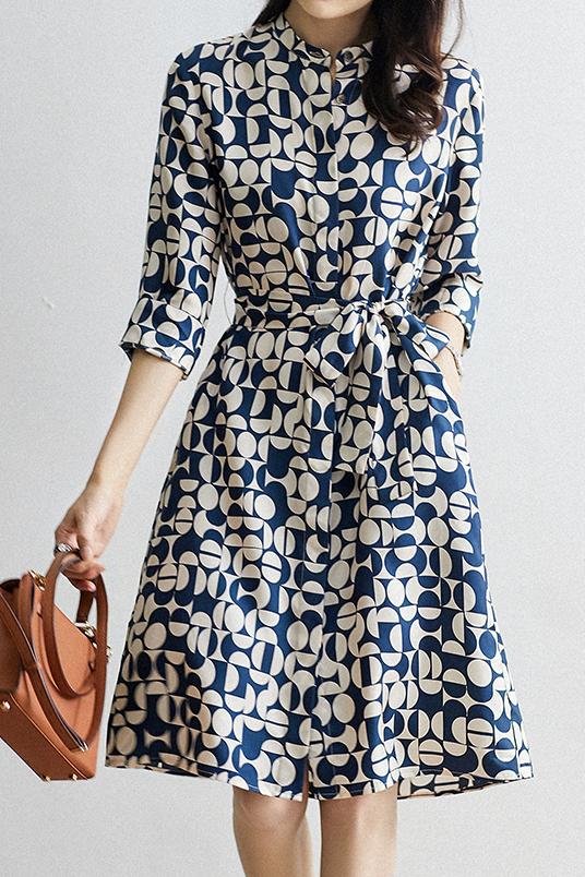 Jurk met Geometrische Print