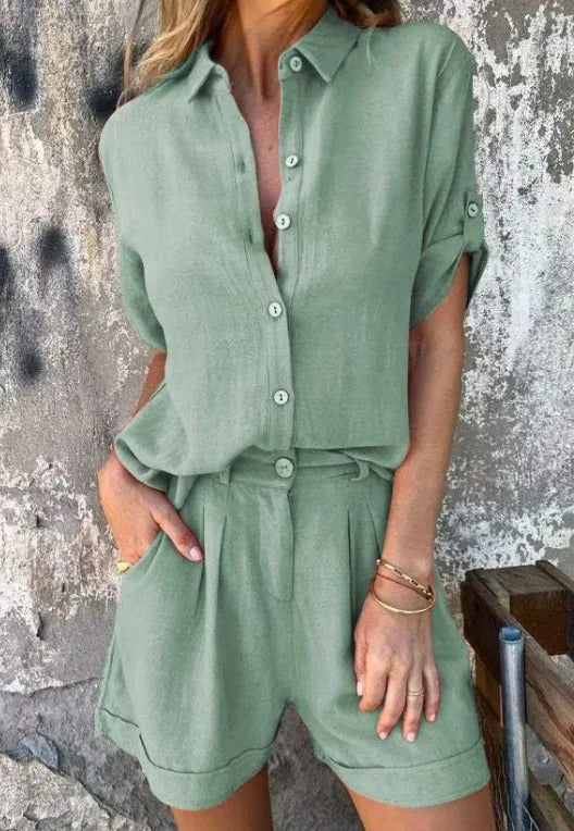 Ontspannen Zomer Set - Overhemd + Korte Broek