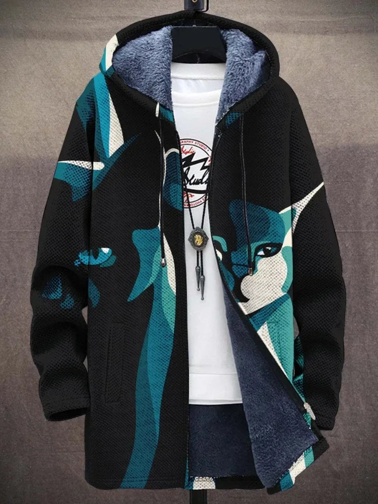 Charlie® - Stylish warm fleece jacket with cat print