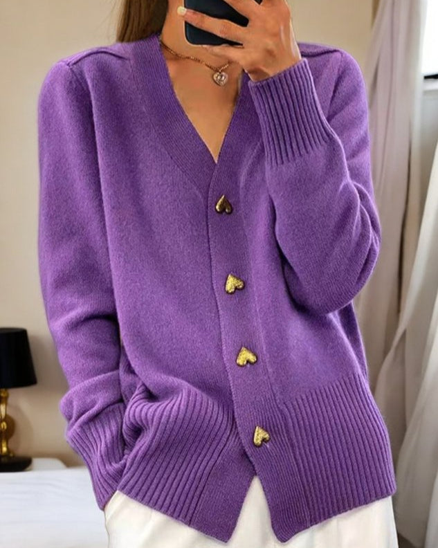 ELISE - ELEGANTE CARDIGAN MET HARTVORMIGE KNOPEN