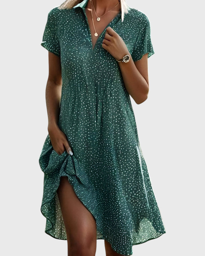 Juliette midi-jurk met stippen
