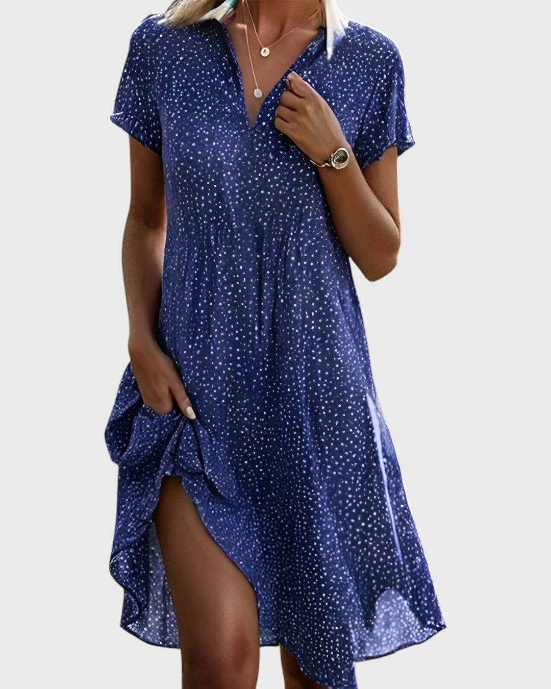 Juliette midi-jurk met stippen