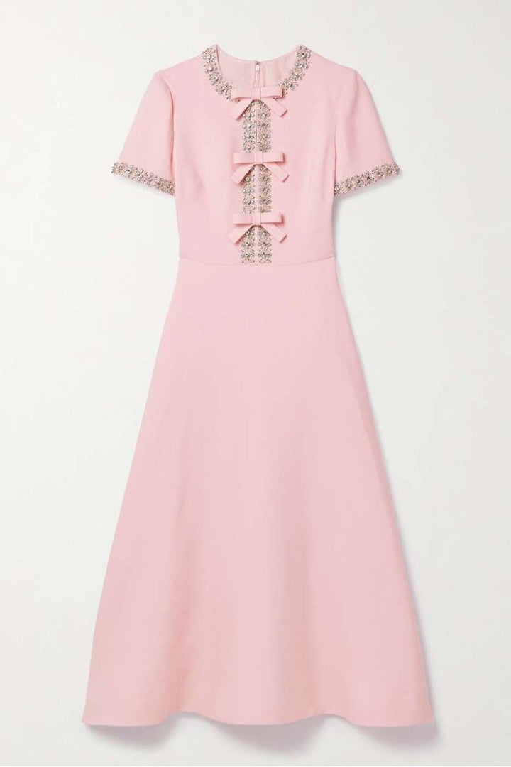 Zoe Strik Crystal-Embroidered Midi Dress