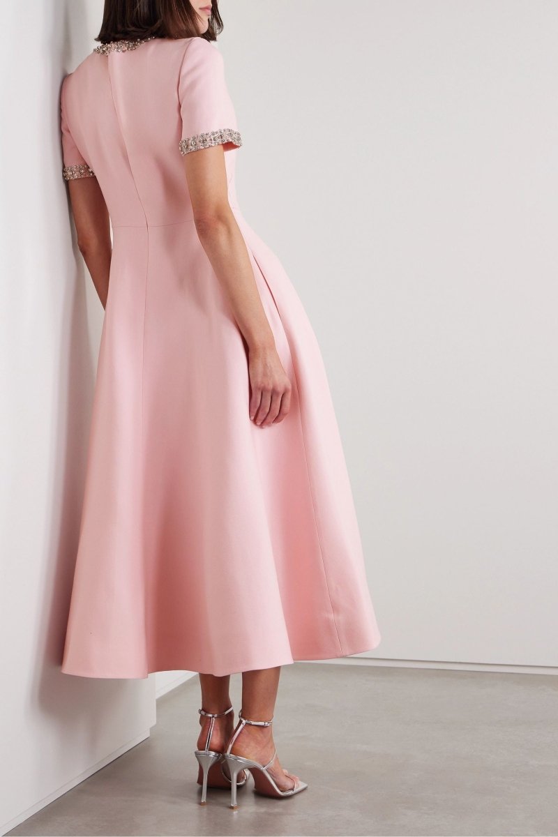 Zoe Strik Crystal-Embroidered Midi Dress