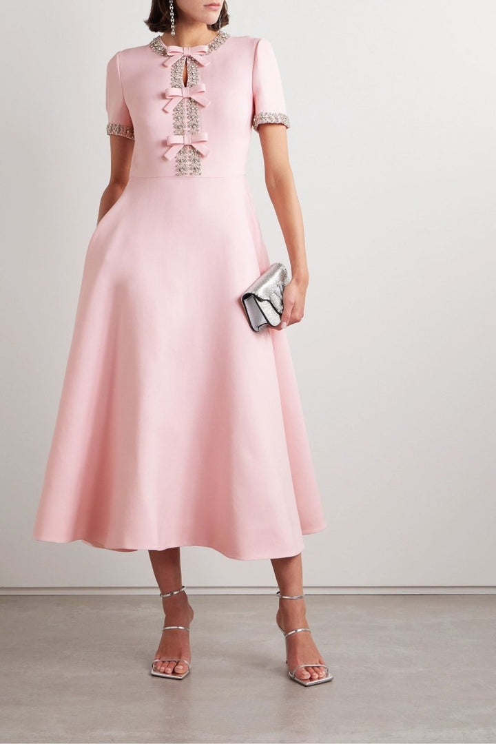 Zoe Strik Crystal-Embroidered Midi Dress